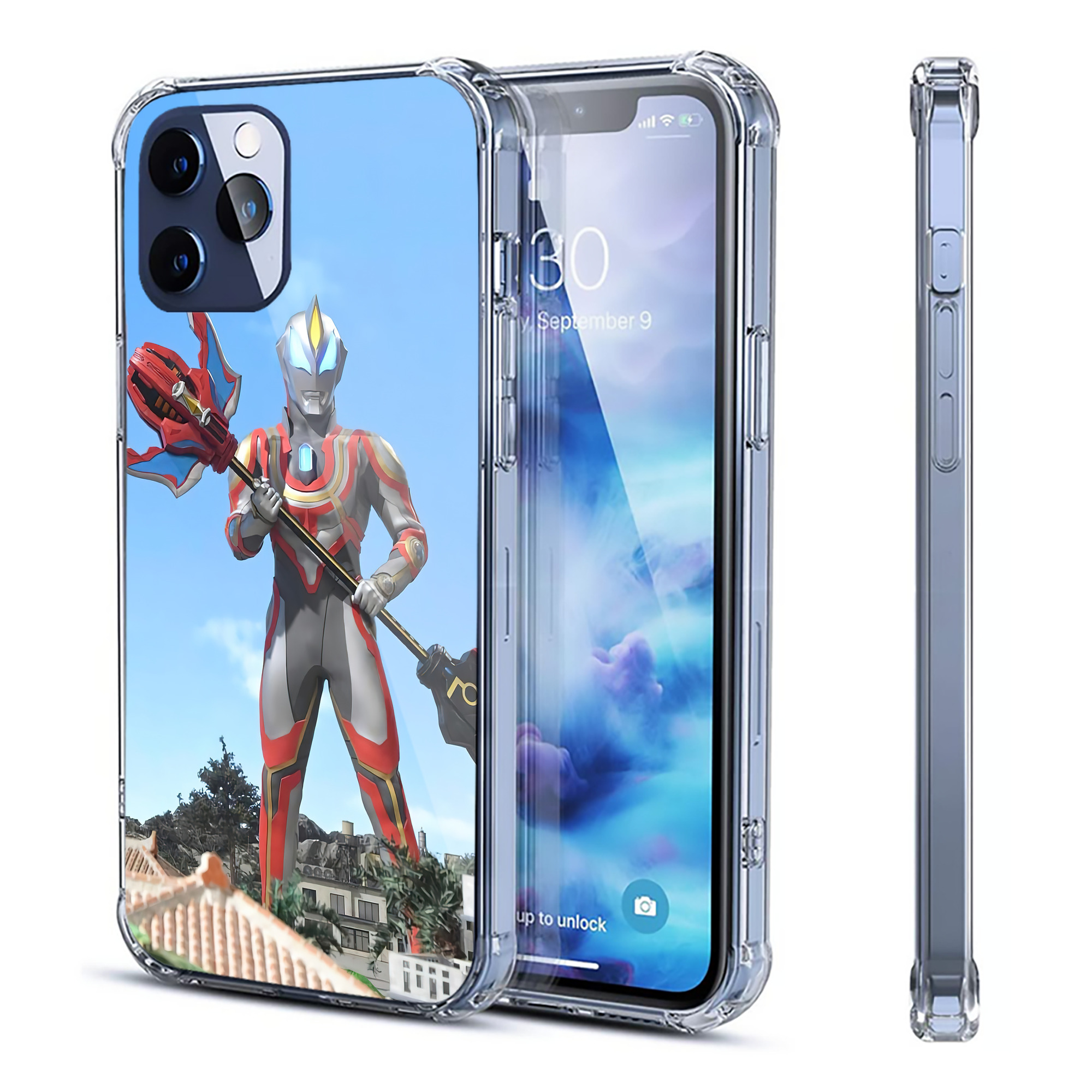 （画像用） ウルトラマン Ultraman 【iPhone 12シリーズ対応】透明スマホケース（クリアソフトケース）
